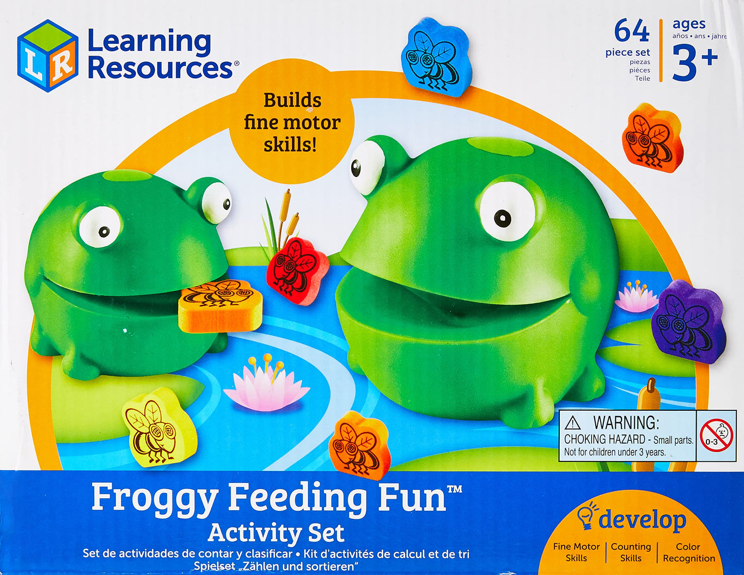 Learning Resources Froggy Feeding Fun Activity Set, Fine Motor Toy, 65 Pieces, Ages 3+ (LER5072)