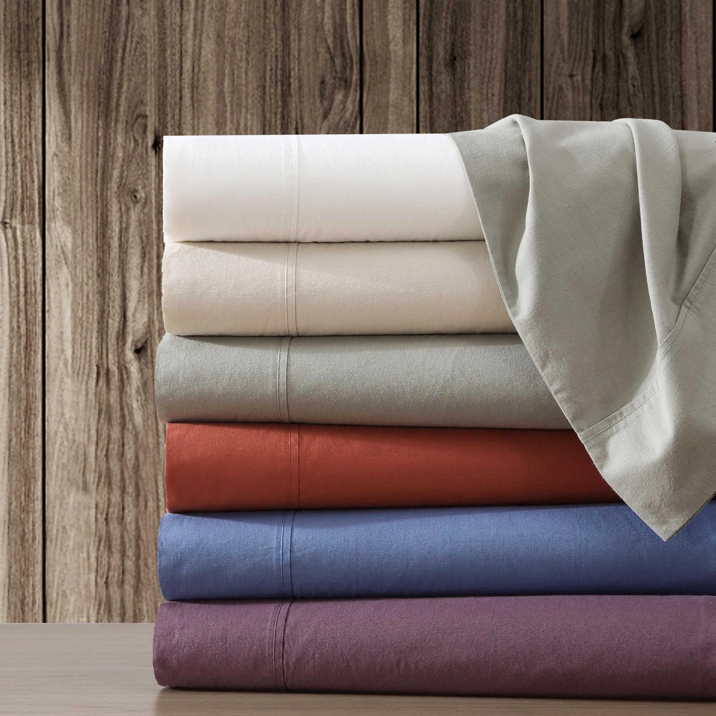 Eddie Bauer - King Sheet Set, Washed Percale Bedding Set with Deep Pockets, Super Soft, 100% Luxury Cotton with Smooth Percale Weave (Off-White)