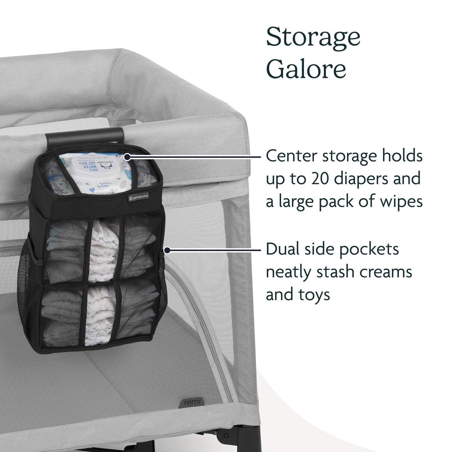 UPPAbaby Remi Changing Station Organizer/Easy Clip-On Attachment/Neatly Stores Diapering Essentials