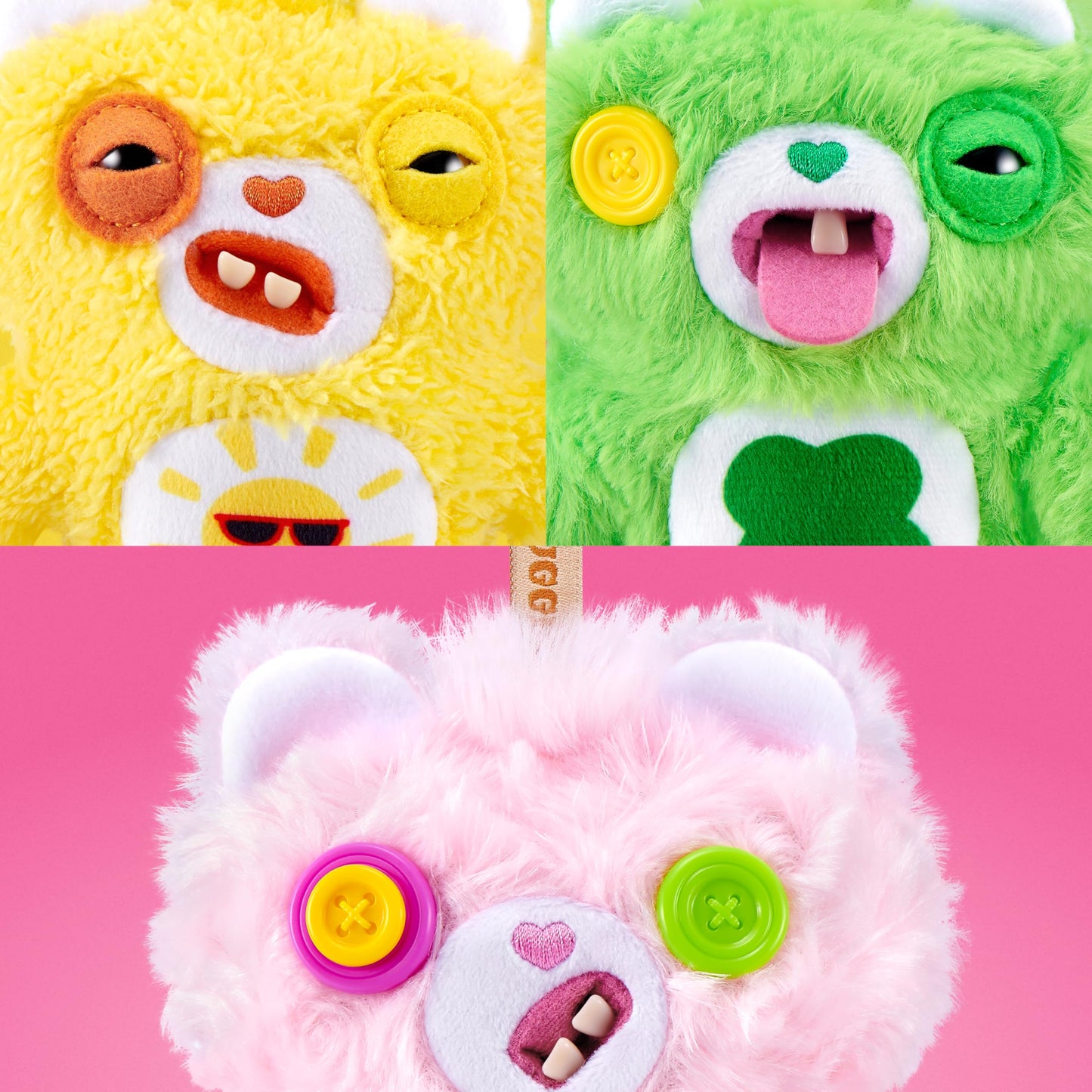 Fuggler Care Bear Keyring 5 Inch Plush Collectible Accessory (6 Pack) by ZURU Featuring Funny Ugly Monster Design with Clip-On Key Ring, Perfect for Bags, Backpacks, and Fans