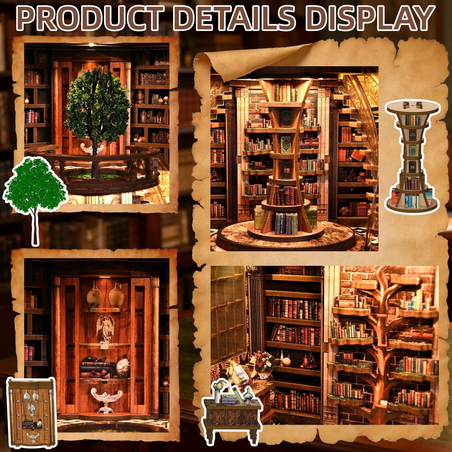 CRIOLPO Dollhouses Book Nook Kit