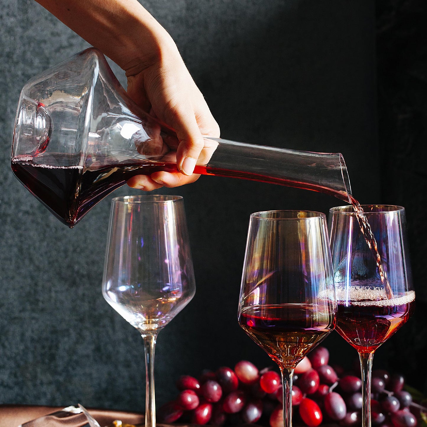 BTaT- Wine Decanter with Stopper, Hand Blown Crystal Glass, Red Wine Decanter Set,