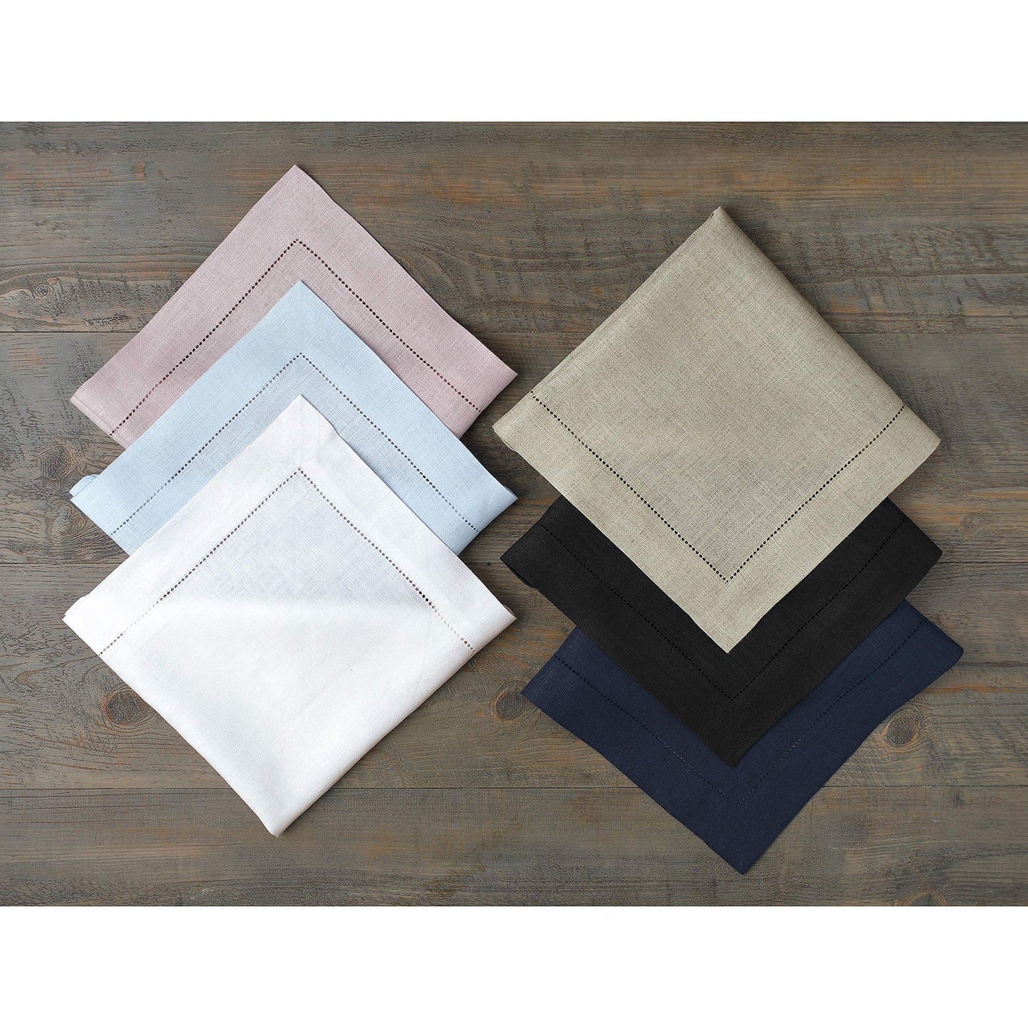 Solino Home Red Linen Napkins Set of 4-100% Pure Linen Hemstitch Dinner Napkins 20 x 20 Inch for Valentines, Winter - Classic Hemstitch