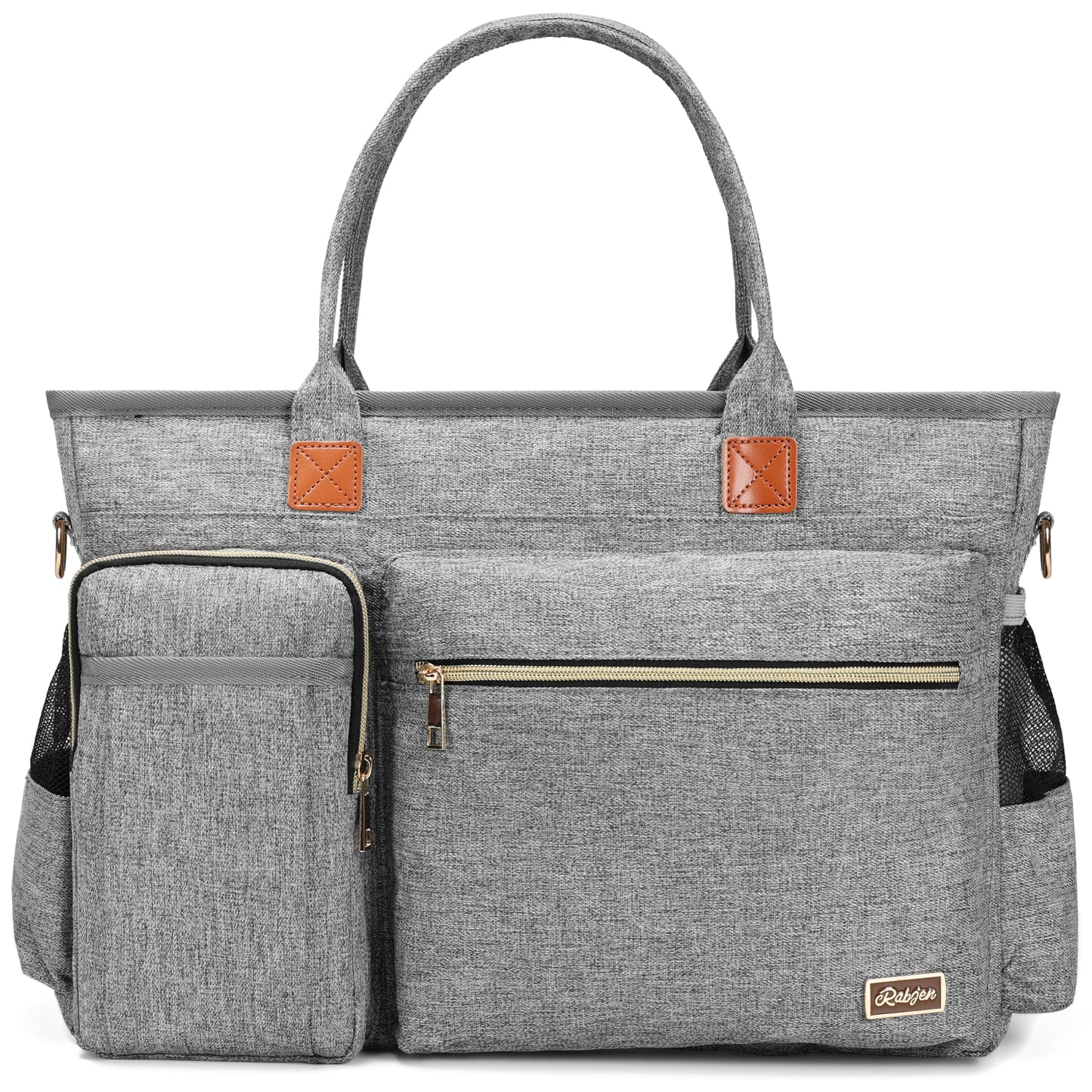 Laptop Tote Bag, Middle Size Computer Messenger Teacher Bag with 15.6'' Padded Laptop Sleeve Grey