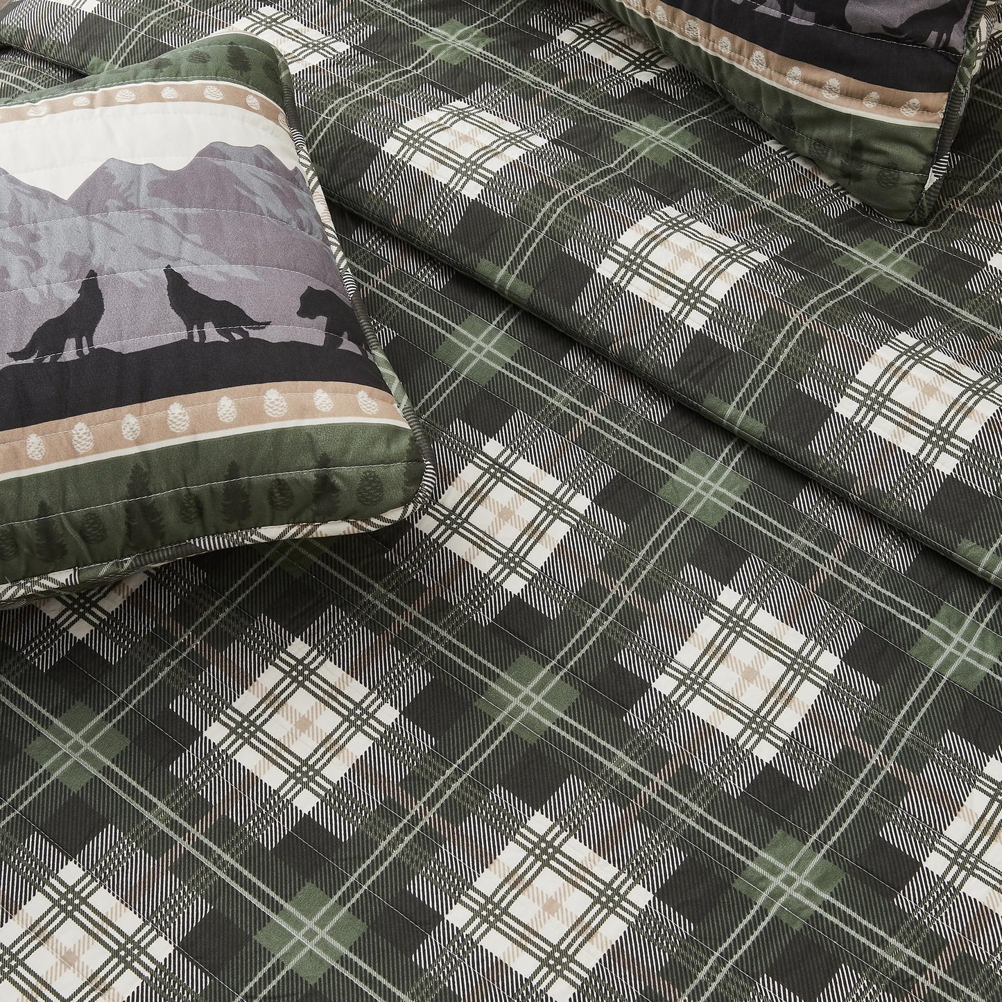 Great Bay Home 3-Piece Reversible Rustic Lodge Bedspread Quilt with 2 Shams. All-Season Quilt Set. (Full/Queen, Salt Creek)