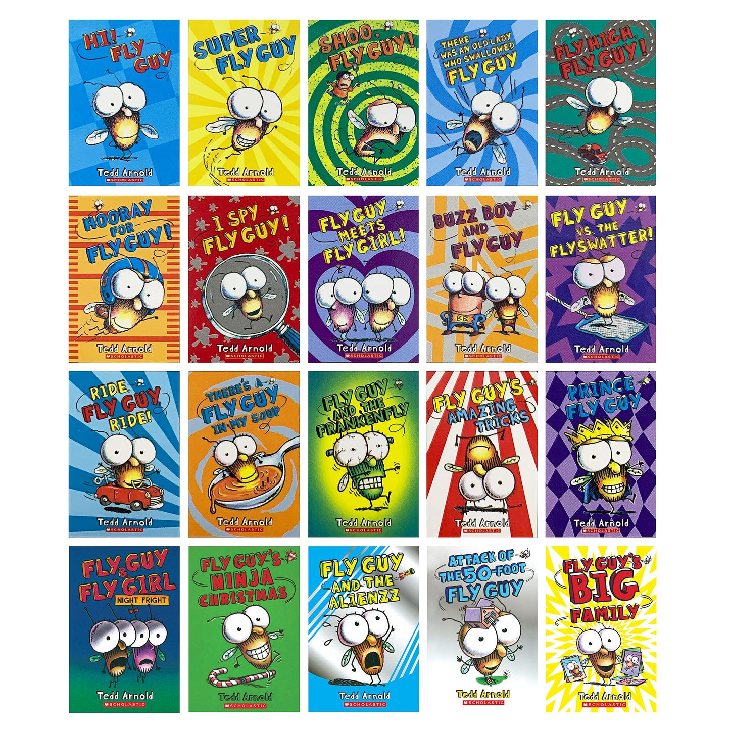 A Library of Fly Guy 20 Books Collection Series Boxed Set, 1-20 Complete Books, Boxed Collection for Boys Girls