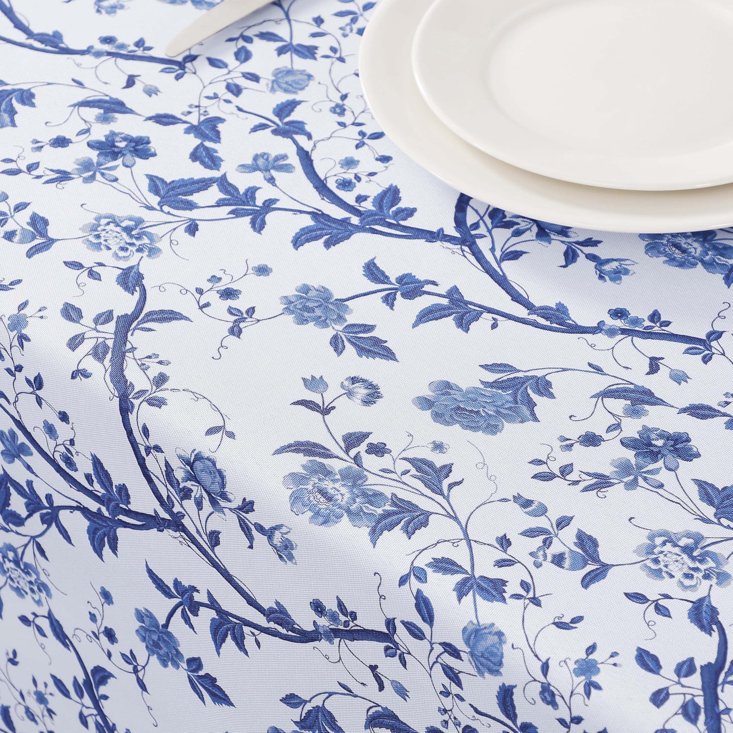 Laura Ashley Decorative Tablecloth, Wrinkle and Stain Resistant, Spillproof Water Repellent, Easy Care Washable Polyester Fabric for Dining, Kitchen, Holiday and Party, 60" x 84", Charlotte