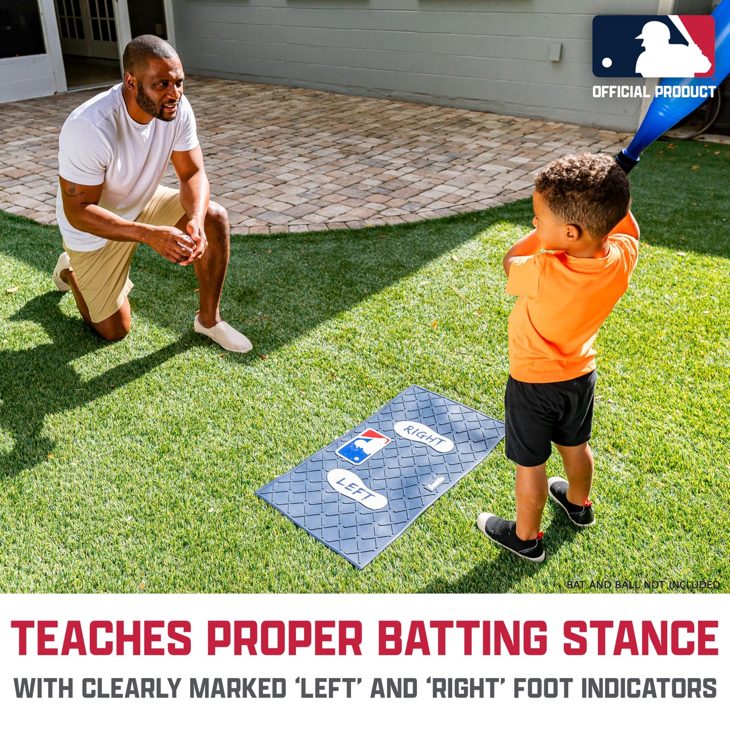 Franklin Sports MLB Learn Your Stance Batter's Box Training Mat - Perfect Kids Baseball + Teeball Practice Equipment - Fun Boys + Girls Batting Skills Toy