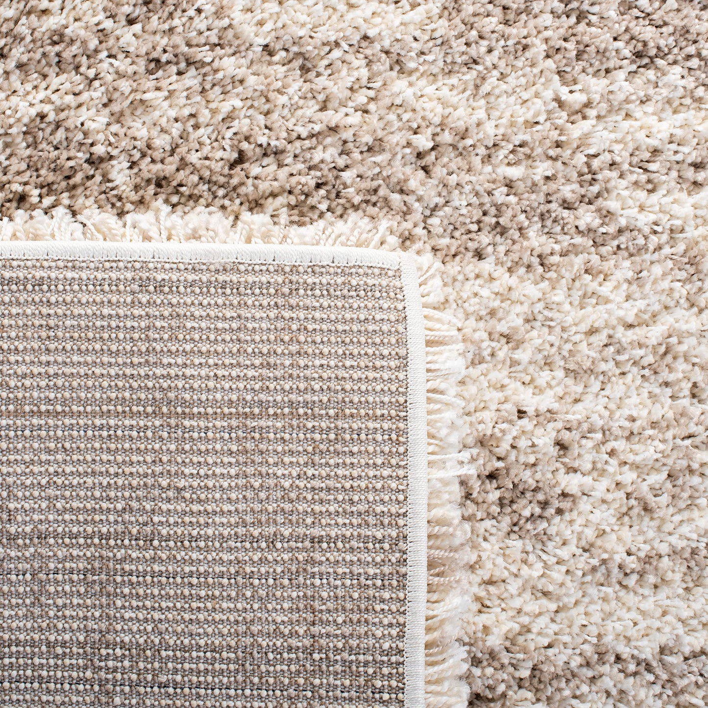 SAFAVIEH Hudson Shag Collection Accent Rug - 3' x 5', Ivory & Beige, Modern Design, Non-Shedding & Easy Care, 2-inch Thick Ideal for High Traffic Areas in Entryway, Living Room, Bedroom (SGH206B)