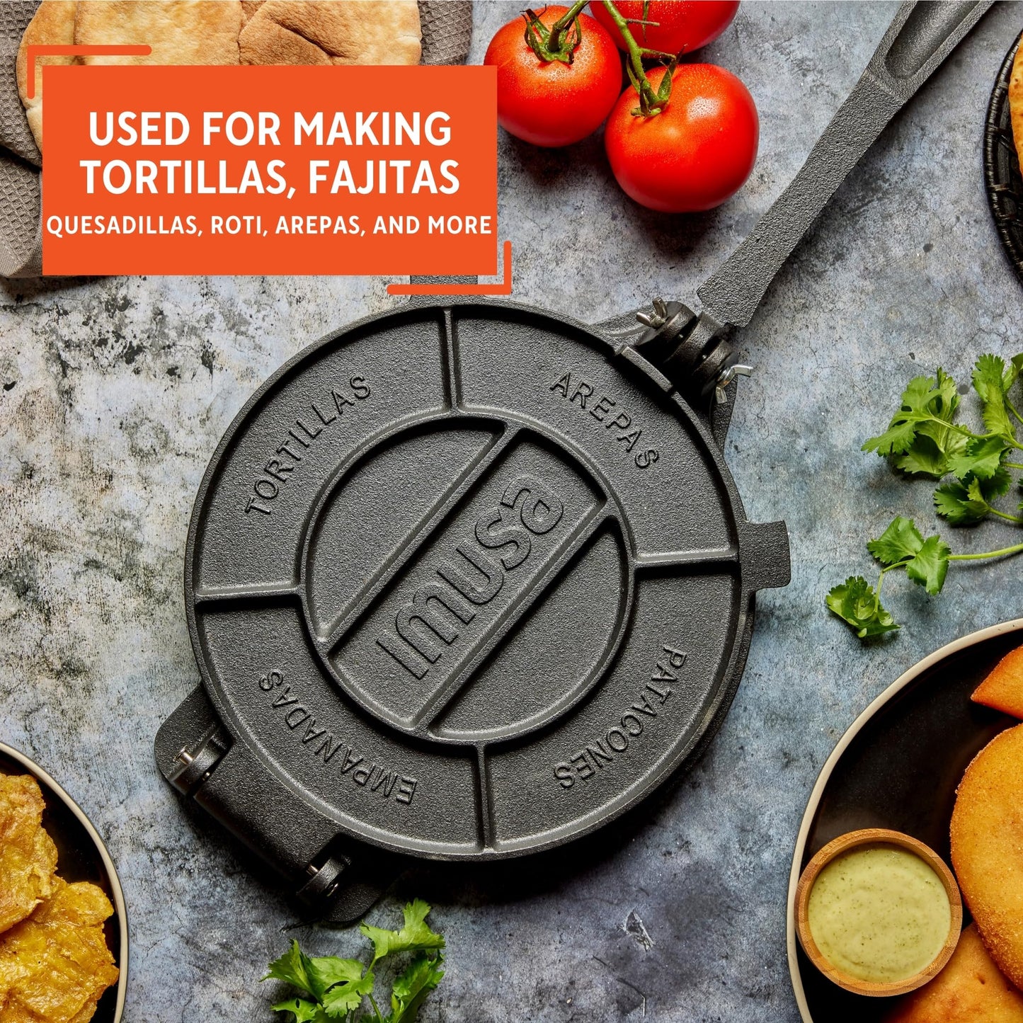 IMUSA USA Tortilla Press, 8" DS, Black