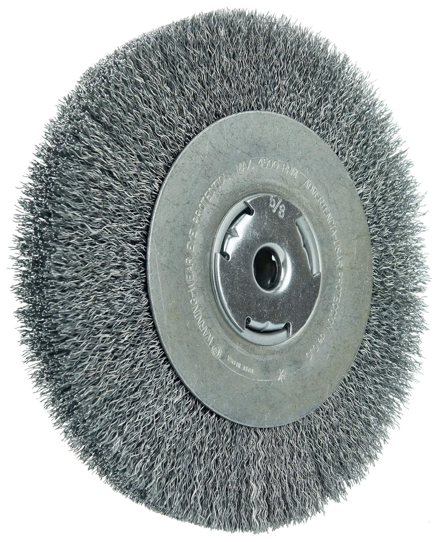 Weiler 36206 Wolverine 8" Crimped Wire Wheel, .014" Steel Fill, Wide Face, 5/8" Arbor Hole, Made in The USA