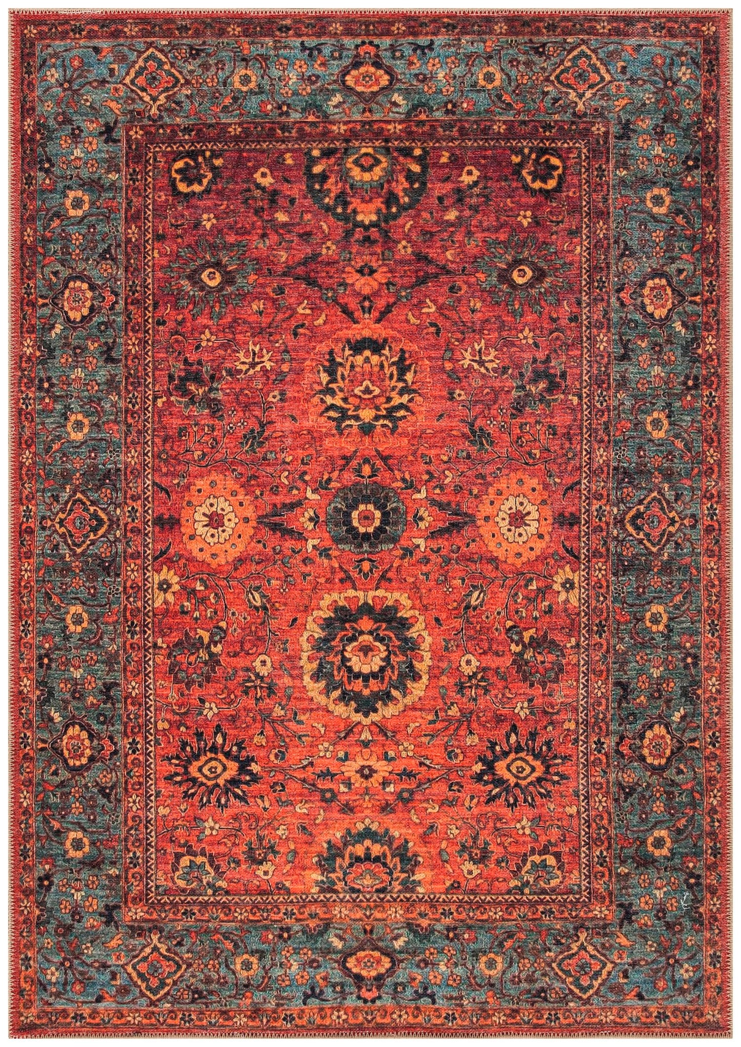 Keen Home Design 3x5 Rug - Machine Washable Entry Rug with Non-Slip Backing, Ideal for Enteryway, Kitchen, Bathroom, Laundry Room - Vintage, Easy Clean, Durable, Low Pile Rug - (3' x 5')
