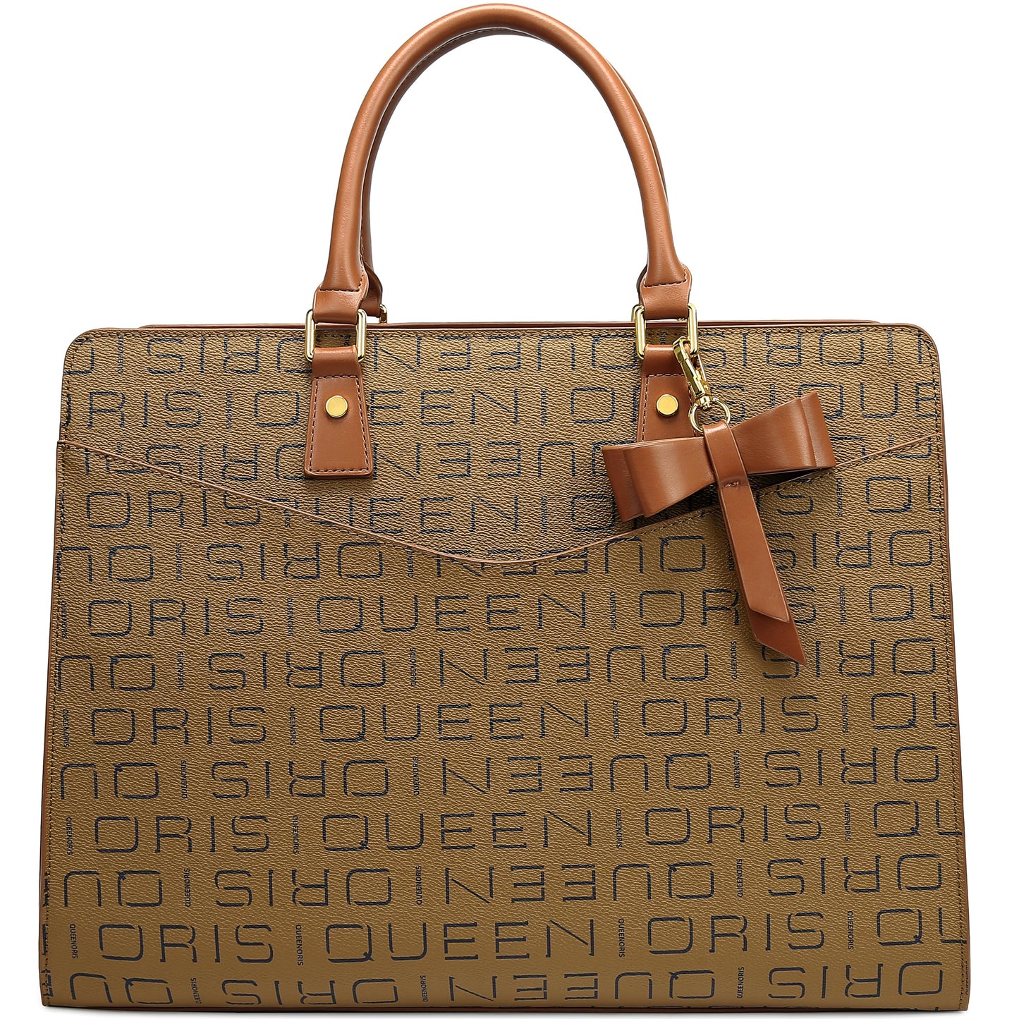 Queenoris Briefcase Tote Bag for Women, 15.6 inch Laptop Large Capacity Computer Bag Office Top Handle Handbag Work Bags