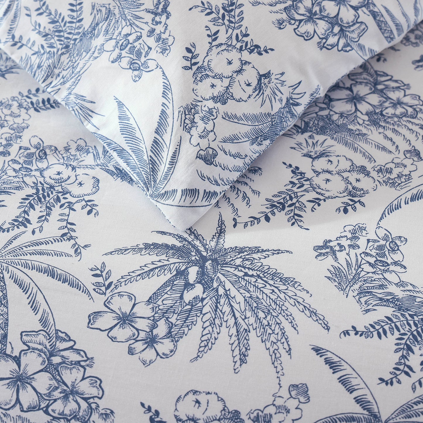 Tommy Bahama- Queen Duvet Cover Set, Reversible Cotton Bedding Set with Matching Shams, Coastal Bedding Set (Pen and Ink Blue, Queen)