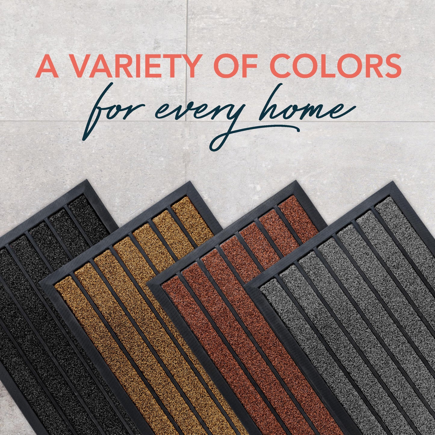 ubdyo Extra Durable Door Mat - Dirt Trapping Outdoor Welcome Mats - Non-Slip Outdoor Indoor Entrance - Low Profile Front Doormat (32" x 20", Bright Brown)