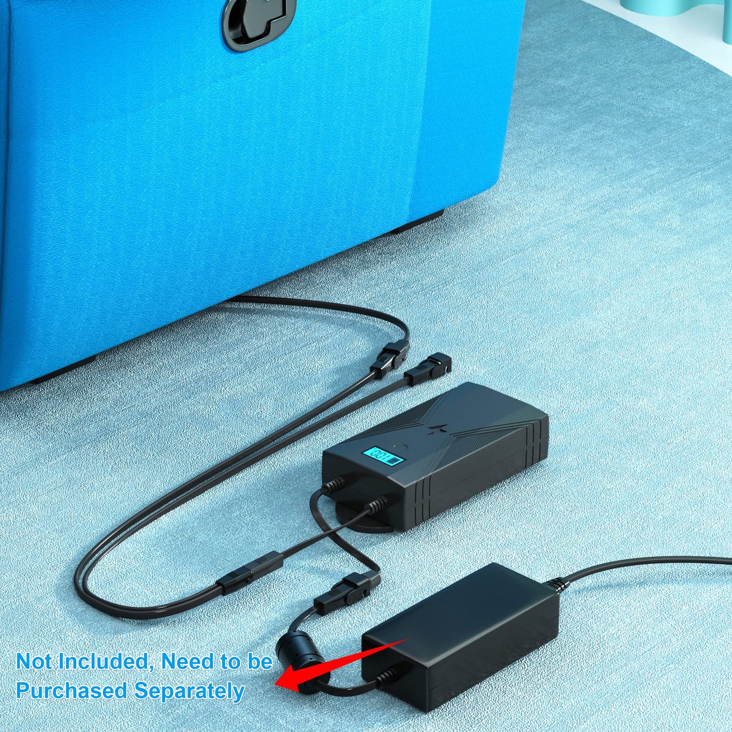 Ponkor Battery Pack for Reclining Furniture- 2500mAh Power Recliner Battery Pack Rechargeable, Universal Furniture Battery Pack with 2-Pin Electric Cord for Lift Chairs Sofas- Power Supply