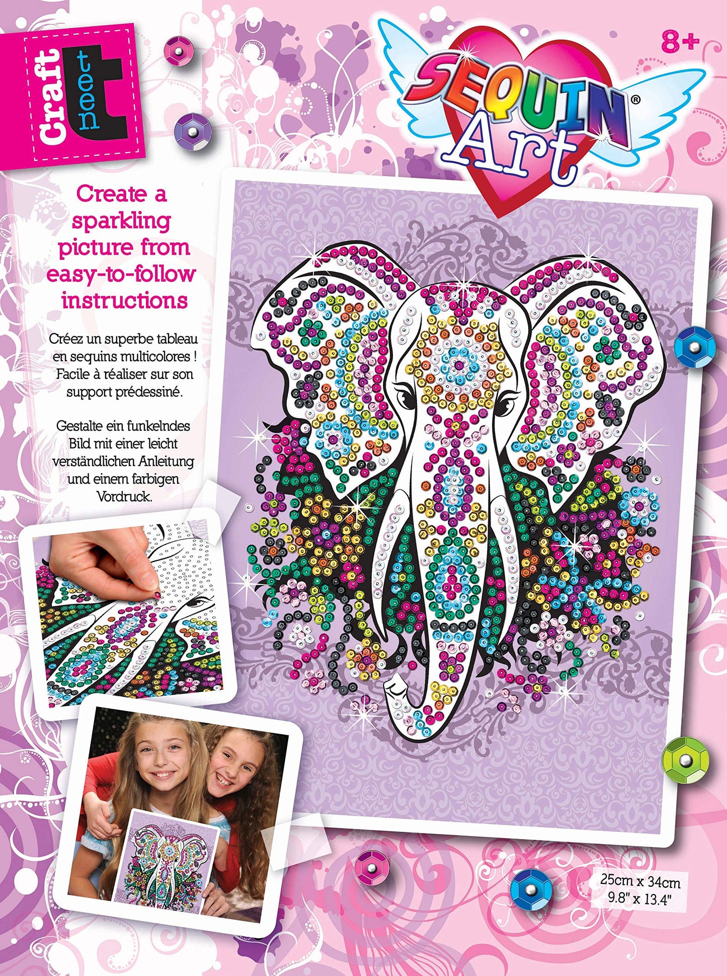 Sequin Art Teen Craft - Elephant
