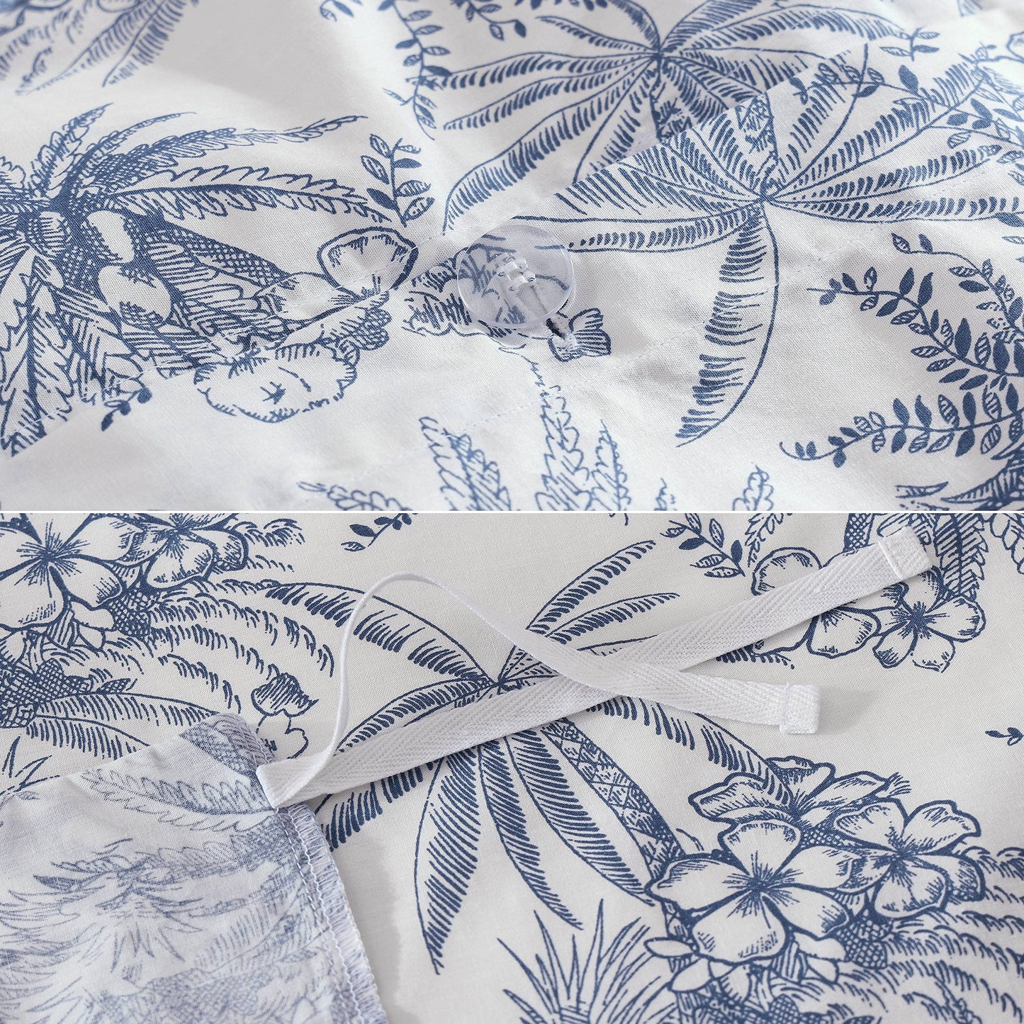Tommy Bahama- Queen Duvet Cover Set, Reversible Cotton Bedding Set with Matching Shams, Coastal Bedding Set (Pen and Ink Blue, Queen)