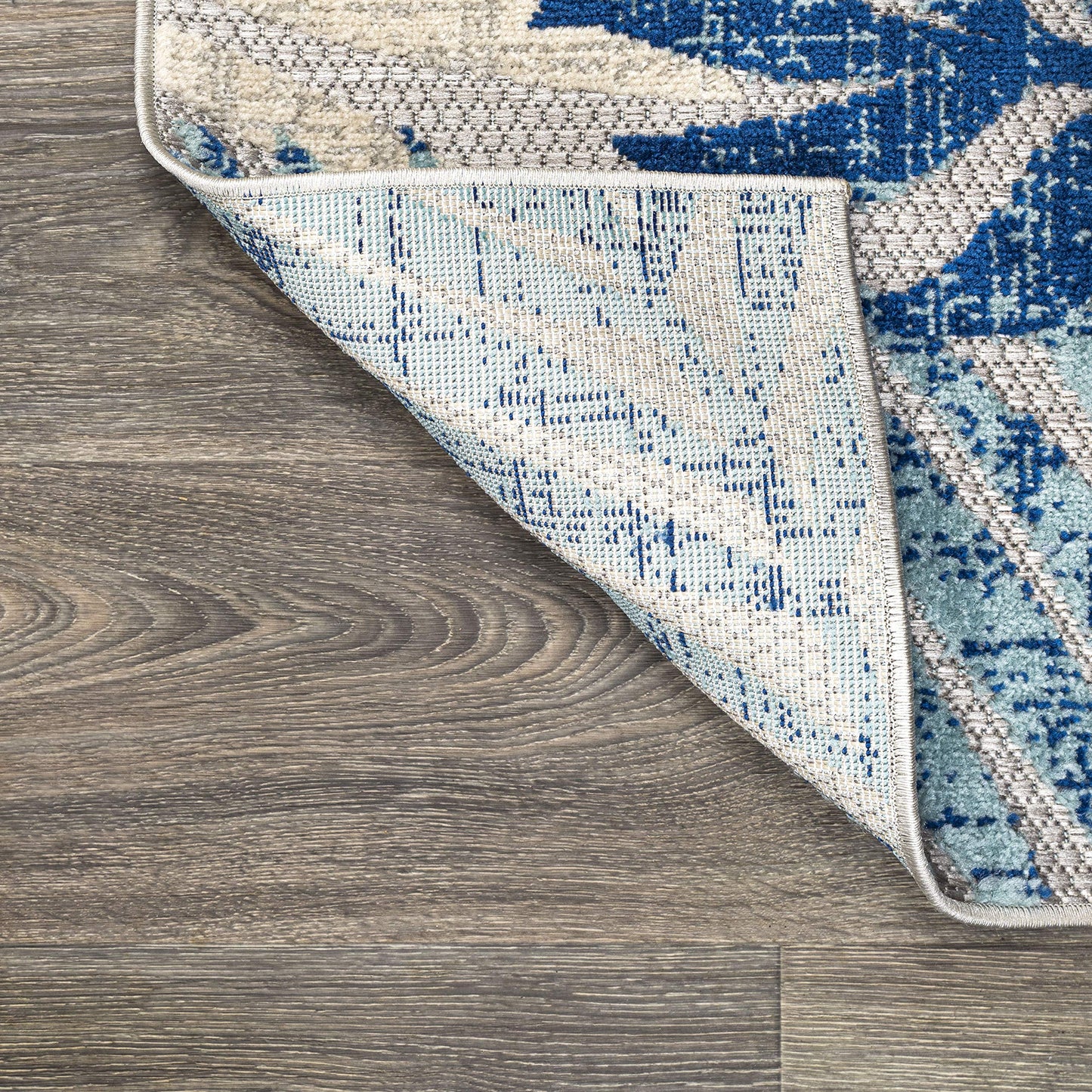 JONATHAN Y Tropics Palm Leaves Indoor Outdoor Runner Rug 2X10 Gray/Blue, Boho for Backyard, Patio, Porch, Easy-Cleaning, High Traffic, Pet-Friendly, Non-Shedding (AMC100A-210)