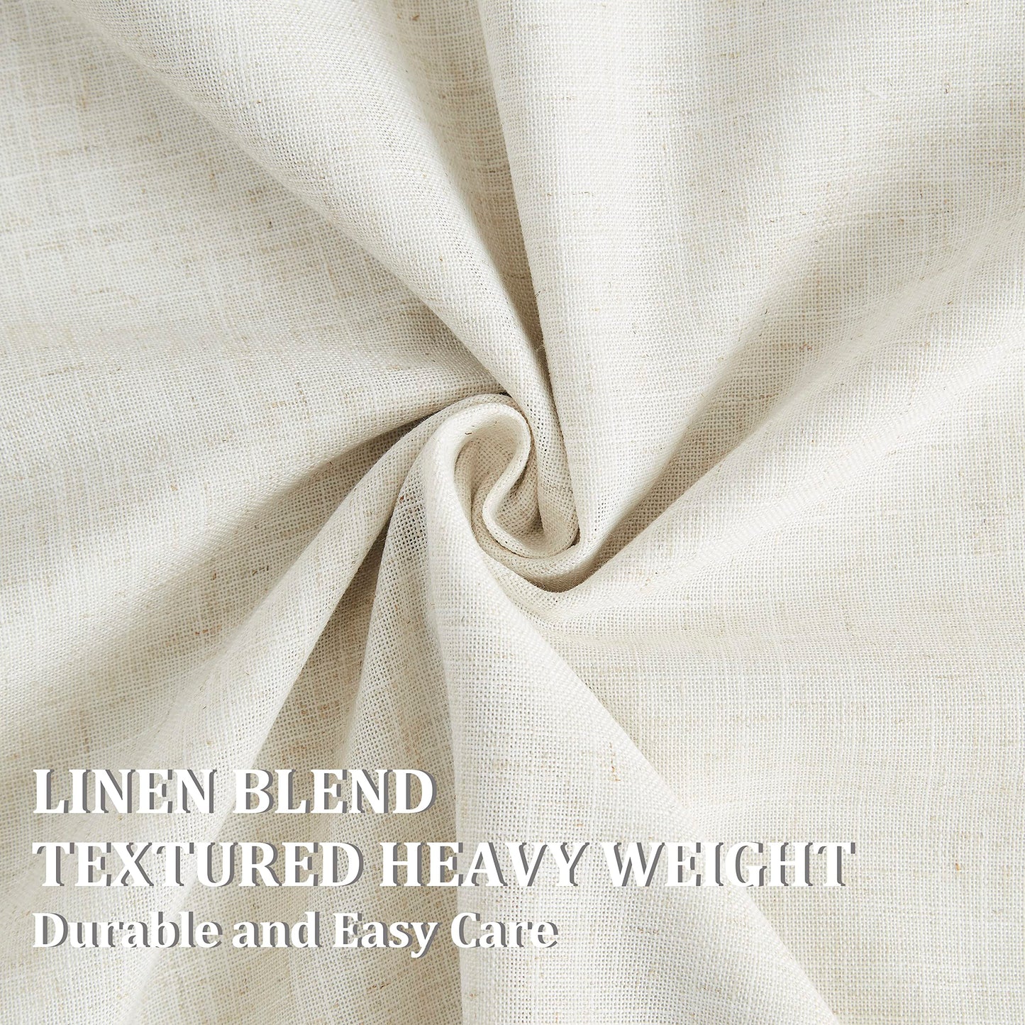 Vision Home Natural Pinch Pleated Full Blackout Curtains Linen Blended Room Darkening Window Curtains 90 inch for Living Room Bedroom Thermal Insulated Pinch Pleat Drapes with Hooks 1 Panel 60"Wx90"L