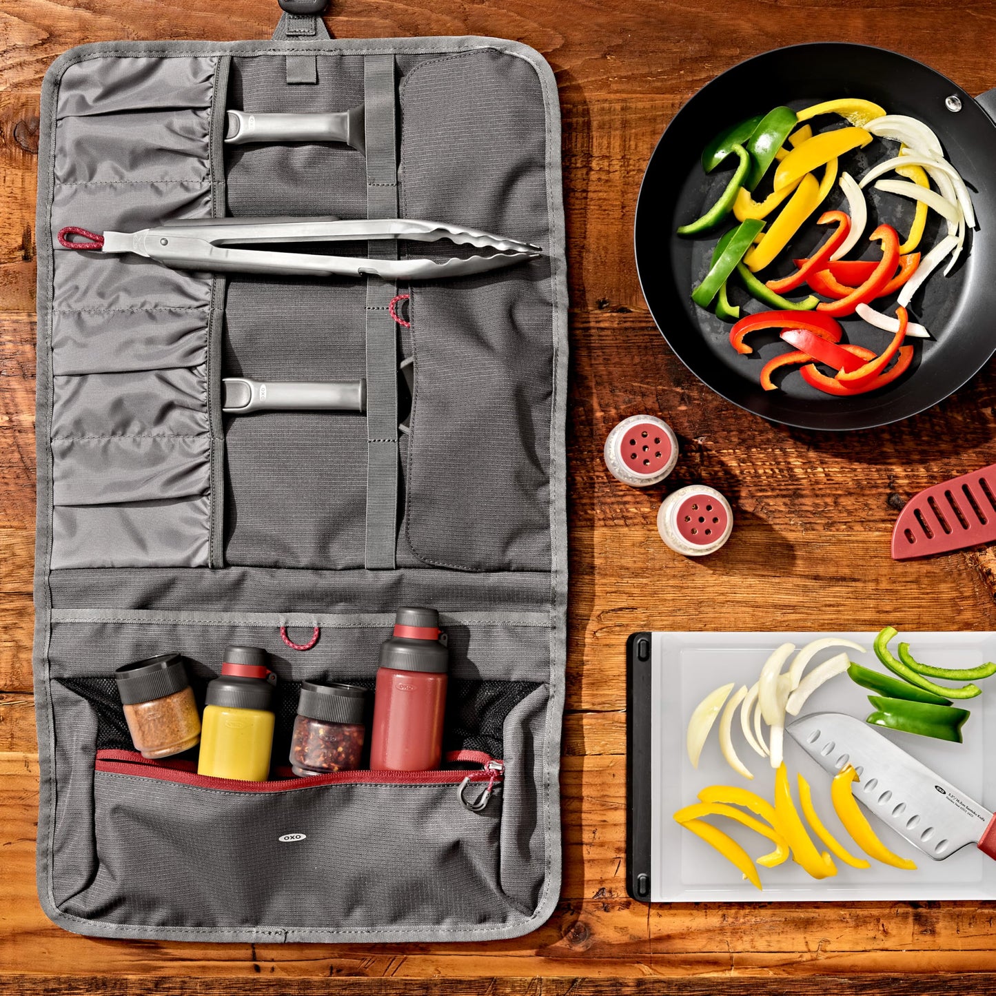 OXO Outdoor Camp Kitchen Tool Roll, Camp Kitchen Organizer, Travel Utensil Organizer, Outdoor Cooking, Travel Chef Roll, Camping Essentials, Camping Gear Storage