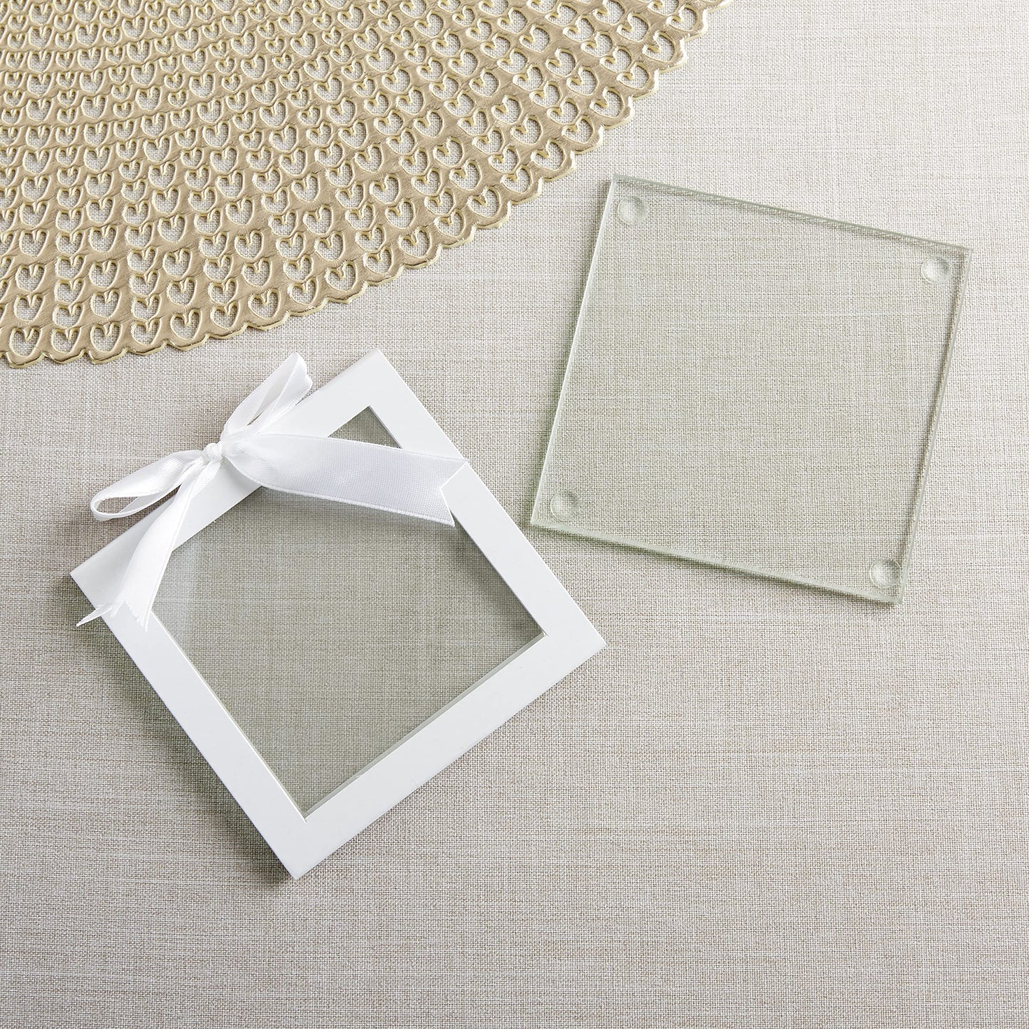 Kate Aspen Clear Glass Drink Coasters Set of 48 - DIY Sublimation Blanks for Drink Coasters, Wedding Favors, Home Décor, Bridal Shower Gifts, Fall Decorations, Bar Coasters, and Party Craft Supplies