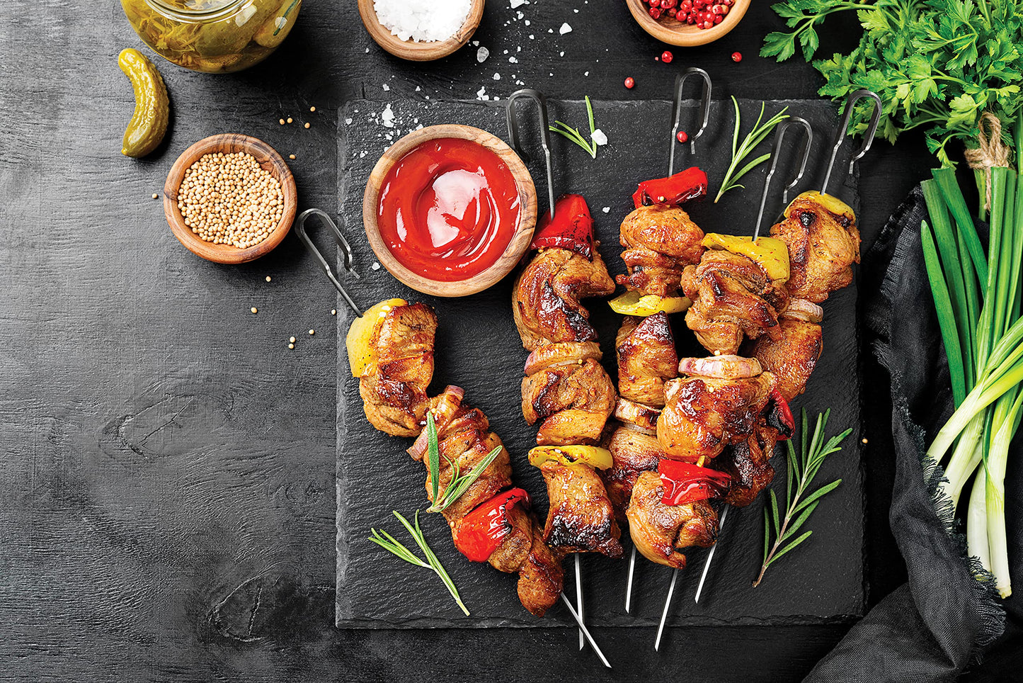 Weber Crafted Rotisserie Skewers – Stainless‑Steel 16" Skewer Set for Even Rotating & Roasting - Ideal for Kebabs and Skewers, Grill Accessory