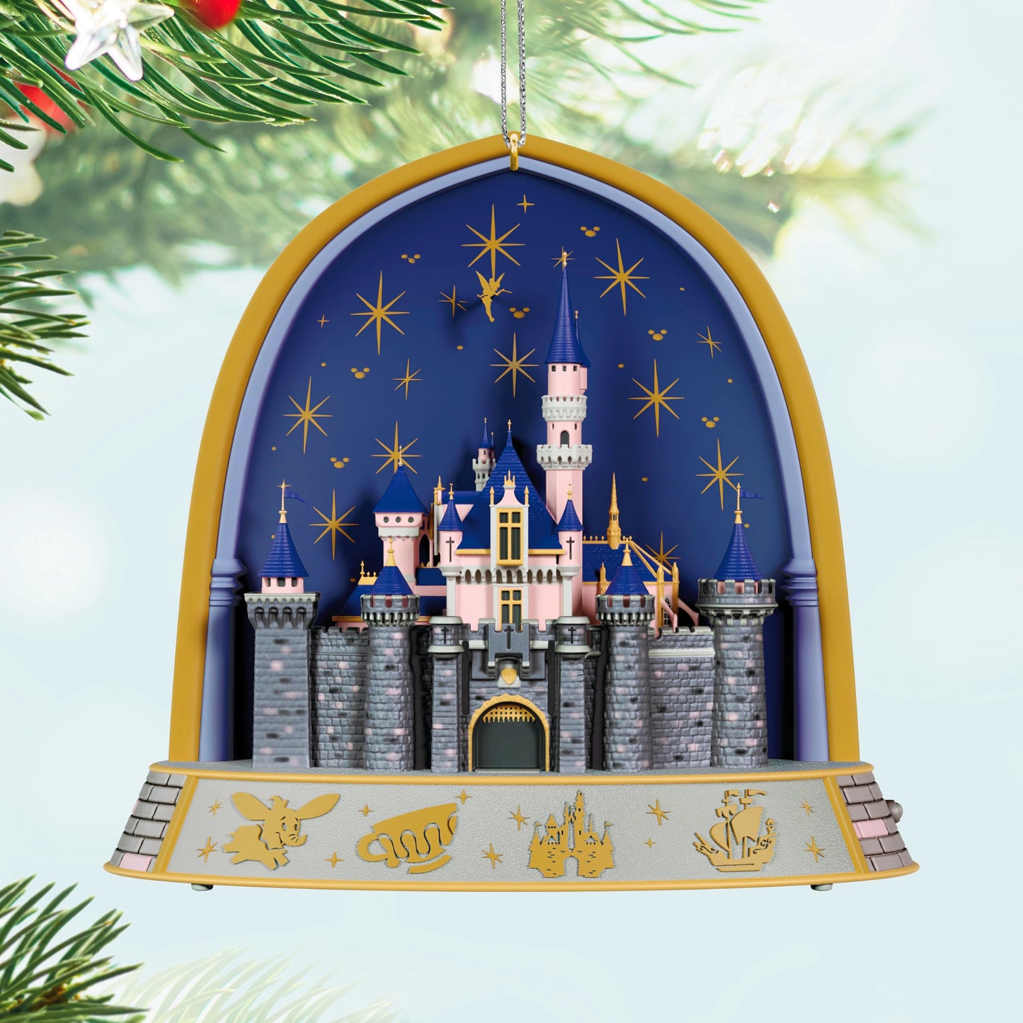 Hallmark Keepsake Disney Christmas Ornament, Disneyland 70th Anniversary A Magical Celebration Musical with Light, Gifts for Disney Fans