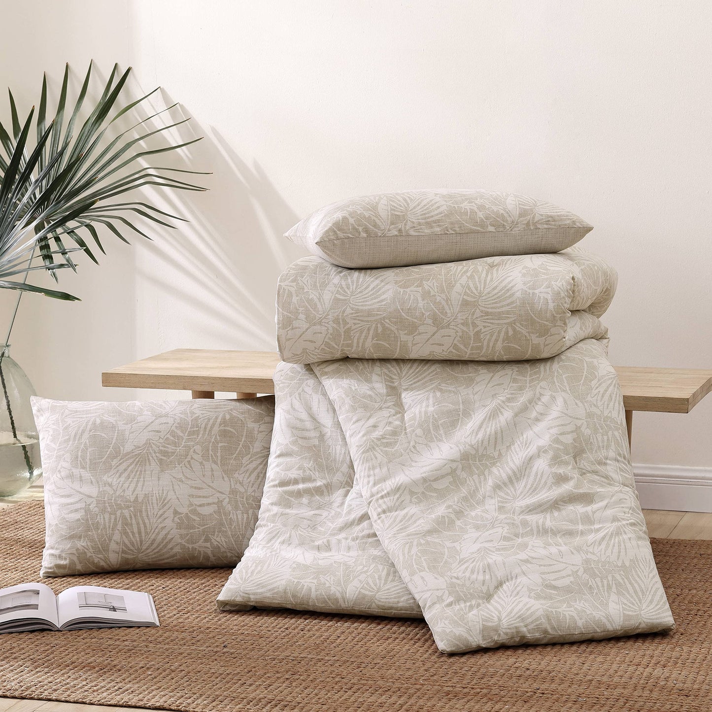 Tommy Bahama - Queen Duvet Cover Set, Reversible Cotton Bedding Set with Matching Shams, Coastal Inspired Bedding Essentials (Costa Blanca Beige, Queen)