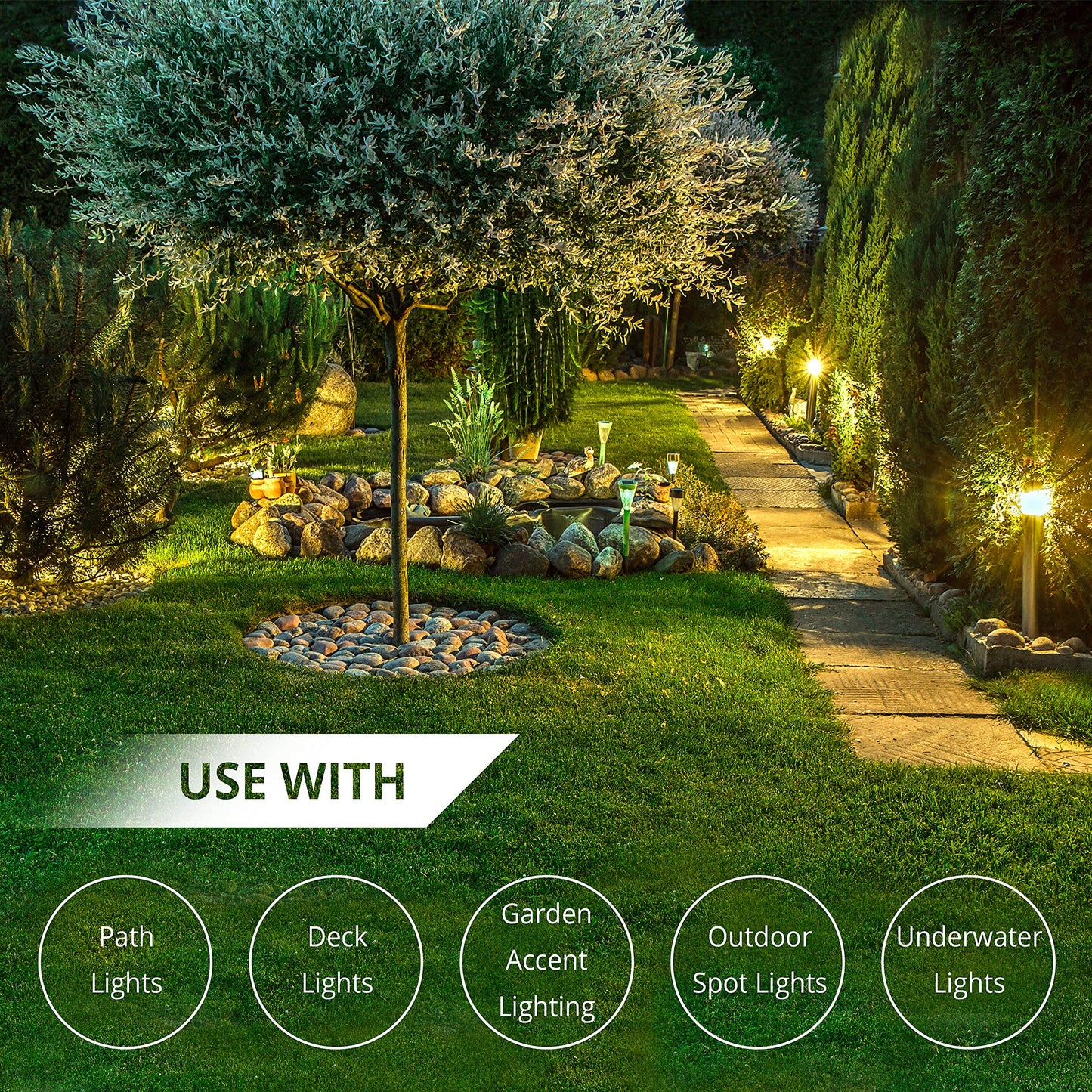 Wirefy 12/2 Low Voltage Landscape Lighting Wire - 12-Gauge 2-Conductor 100 Feet, Copper